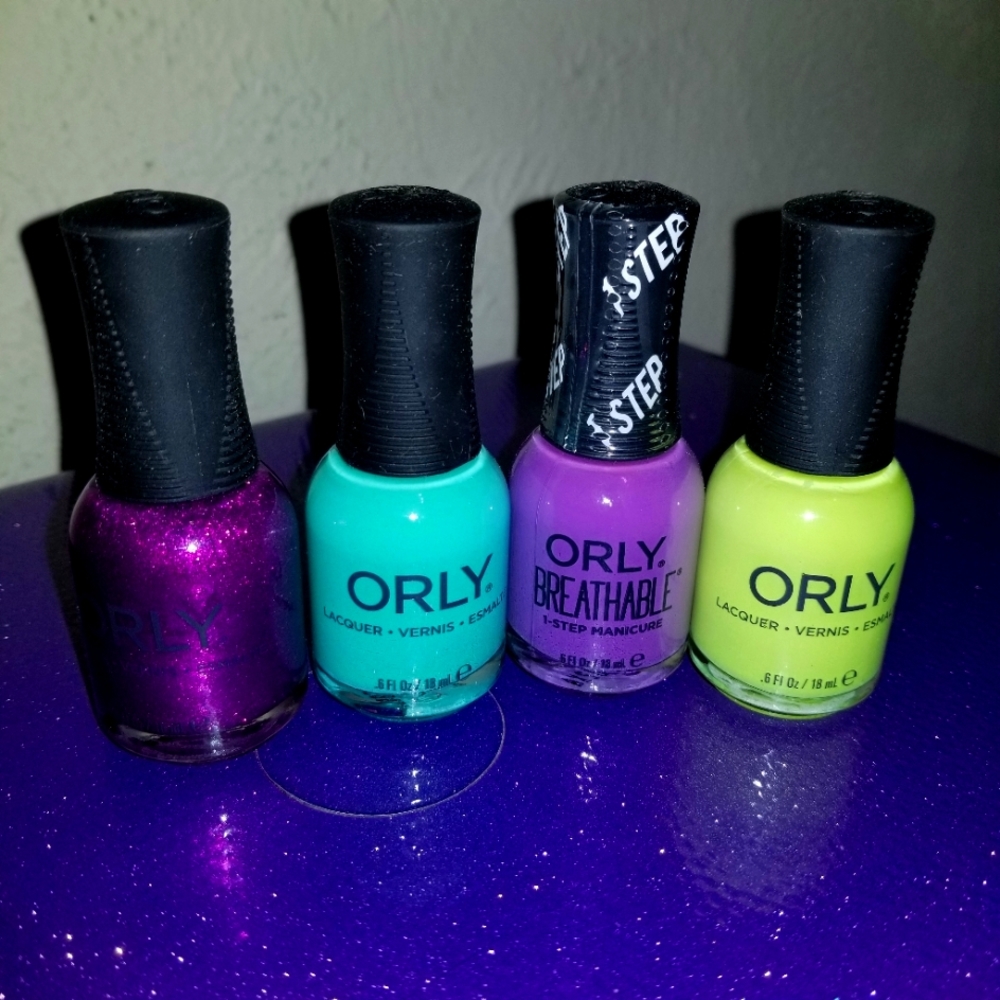 Nail lacquer, four different shades, polish by ORLY